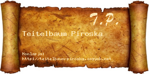 Teitelbaum Piroska névjegykártya
